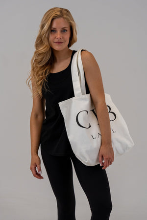 Canvas Shoulder Tote Natural, front, alternate