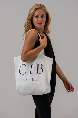 Canvas Shoulder Tote Natural, front, view 3