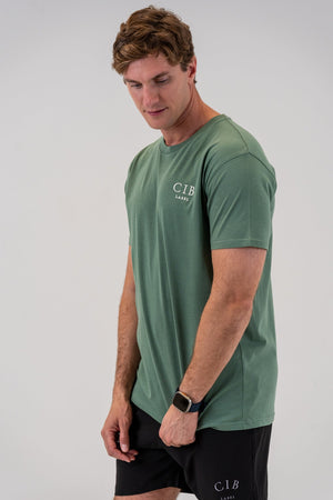 Combed Cotton Everyday Tee Sage, front