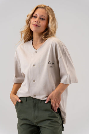 Cotton Baseball Jersey Bone, front