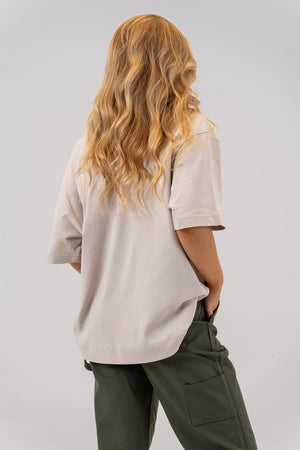 Cotton Baseball Jersey Bone, back view