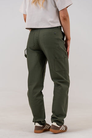 Cotton Canvas Pants Army, back view