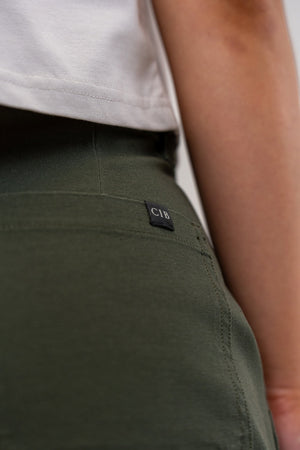 Cotton Canvas Pants Army, pocket detail