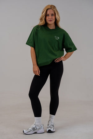 Heavyweight Cotton Box Tee Forest Green, front, alternate