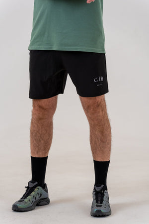 Lightweight Men's Active Shorts Black, front, relaxed
