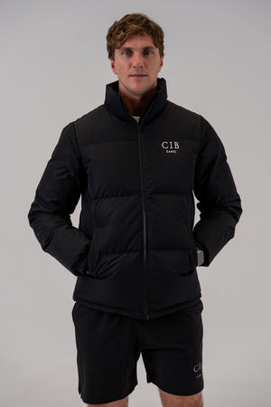 Men's 630-Fill Down Puffer Jacket Black, front, view 3