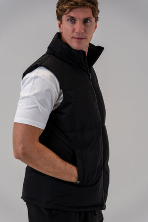 Men's 630-Fill Down Puffer Vest Black, front, view 3