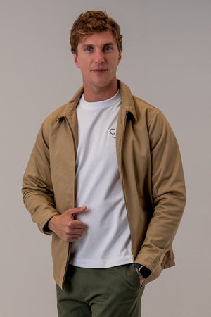 Men's Lined Cotton Jacket Khaki, front