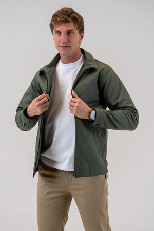 Men's Lined Cotton Jacket Olive, front