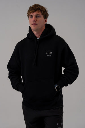 Men's Oversized 400gsm Hoodie Black, front, alternate
