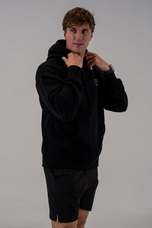 Men's Oversized 400gsm Hoodie Black, front, view 3