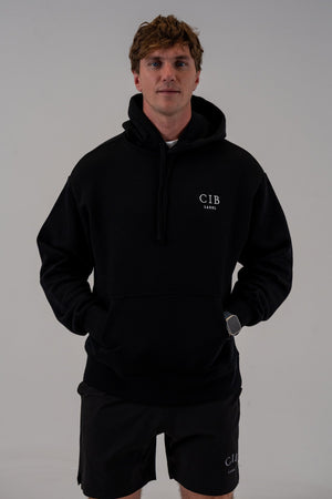 Men's Oversized 400gsm Hoodie Black, front