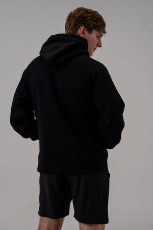 Men's Oversized 400gsm Hoodie Black, back view