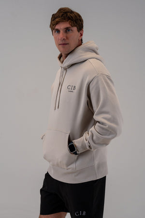 Men's Oversized 400gsm Hoodie Bone, front