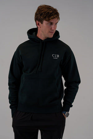 Men's Oversized 400gsm Hoodie Evergreen, front, hood detail