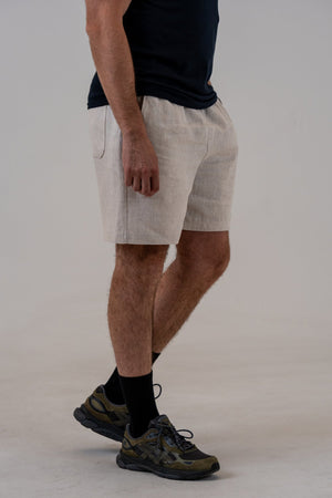 Pure Linen Shorts Natural, side view