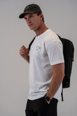Recycled Travel Backpack Black, side view, alternate