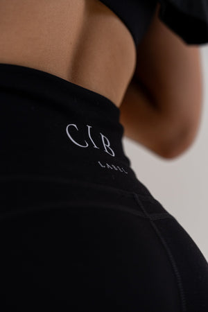 Slim High-Waisted Active Shorts Black, detail