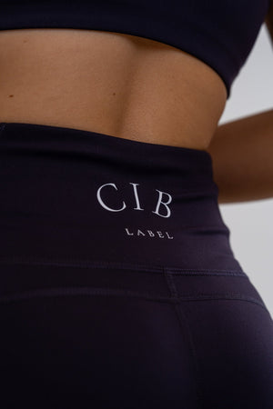Slim High-Waisted Active Shorts Navy, detail