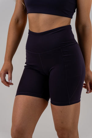 Slim High-Waisted Active Shorts Navy, front