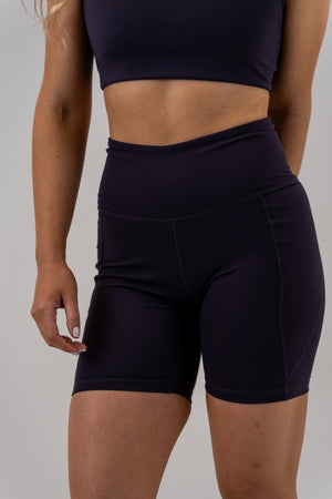 Slim High-Waisted Active Shorts Navy, front, alternate