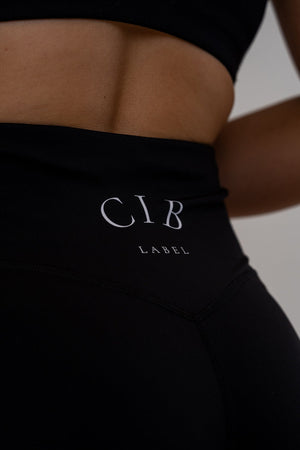 Slim High-Waisted Seamless Leggings Black, detail