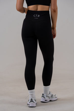 Slim High-Waisted Seamless Leggings Black, back view