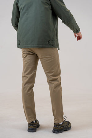 Straight-Leg Stretch Chinos Khaki, back view