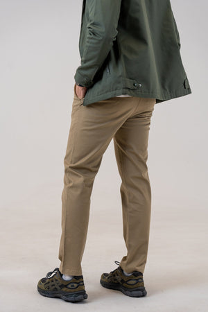 Straight-Leg Stretch Chinos Khaki, front, relaxed