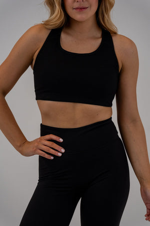 Structured Sports Bra Black, front