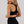 Slim High-Waisted Active Shorts Black with Structured Sports Bra Black, back view