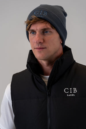 Tight-Knit Acrylic Beanie Navy, front, view 3