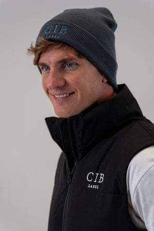 Tight-Knit Acrylic Beanie Navy, front