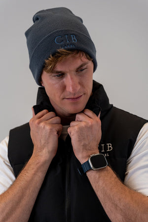 Tight-Knit Acrylic Beanie Navy, front, view 5