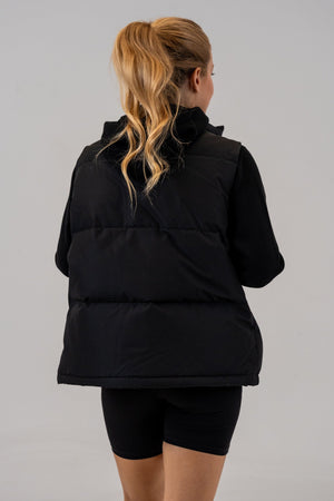 Women's 630-Fill Down Puffer Vest Black, back view