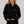 Women's Brushed Fleece Hoodie Black, front, view 3