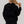 Women's Brushed Fleece Hoodie Black, back view