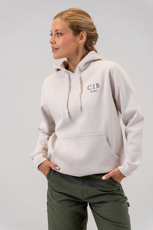 Women's Brushed Fleece Hoodie Bone, front