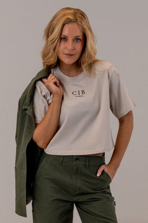 Women's Cotton Jacket Army, carried over shoulder