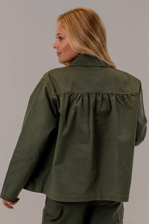 Women's Cotton Jacket Army, back