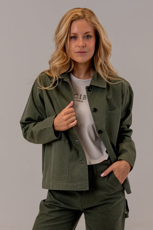 Women's Cotton Jacket Army, front