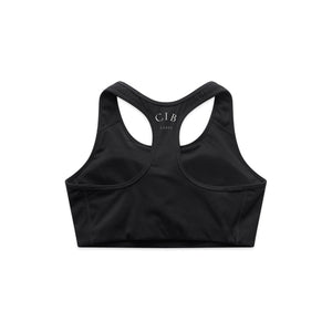 Sports Bra - Black, back view | CIB LABEL