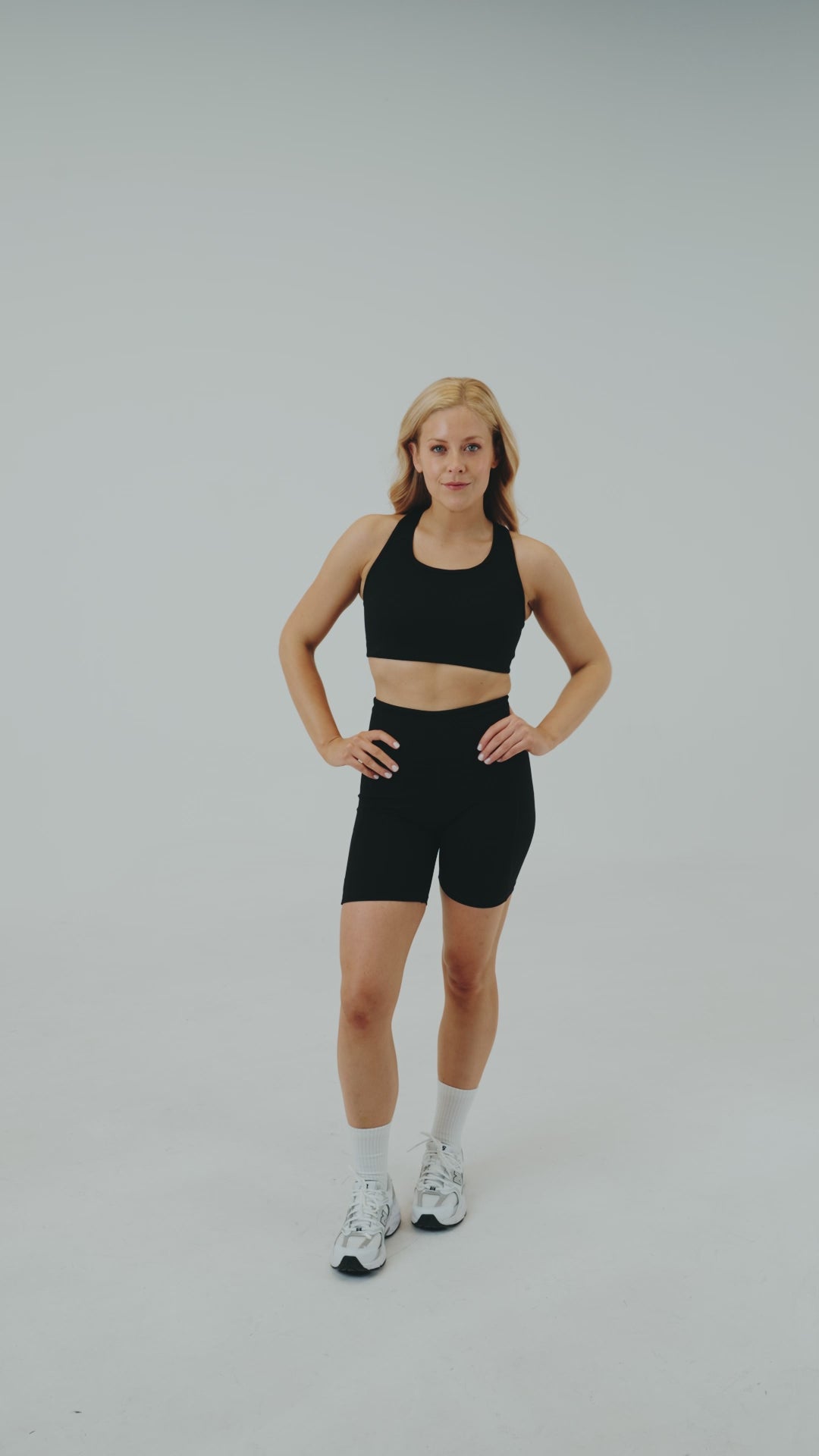 Structured Sports Bra and Slim High-Waisted Active Shorts Black, video